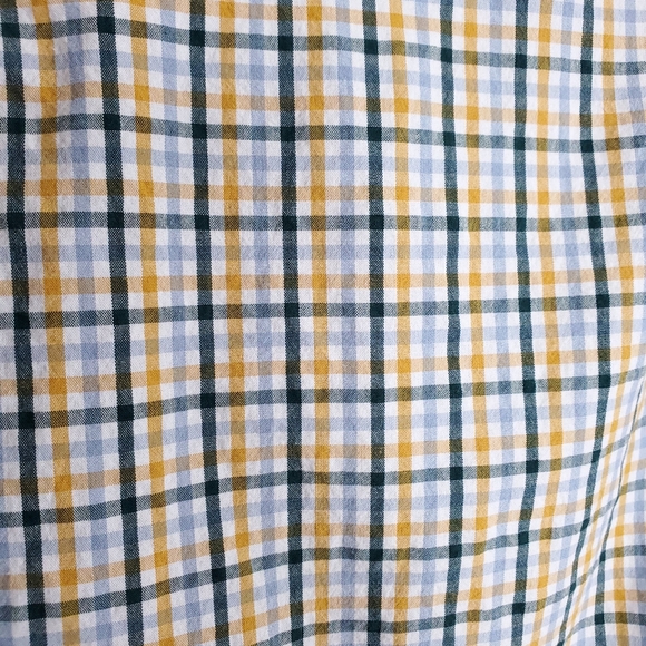 JCrew Flex Washed Green Yellow Plain Button Up Men's Cotton Shirt Size Large - Picture 3 of 11